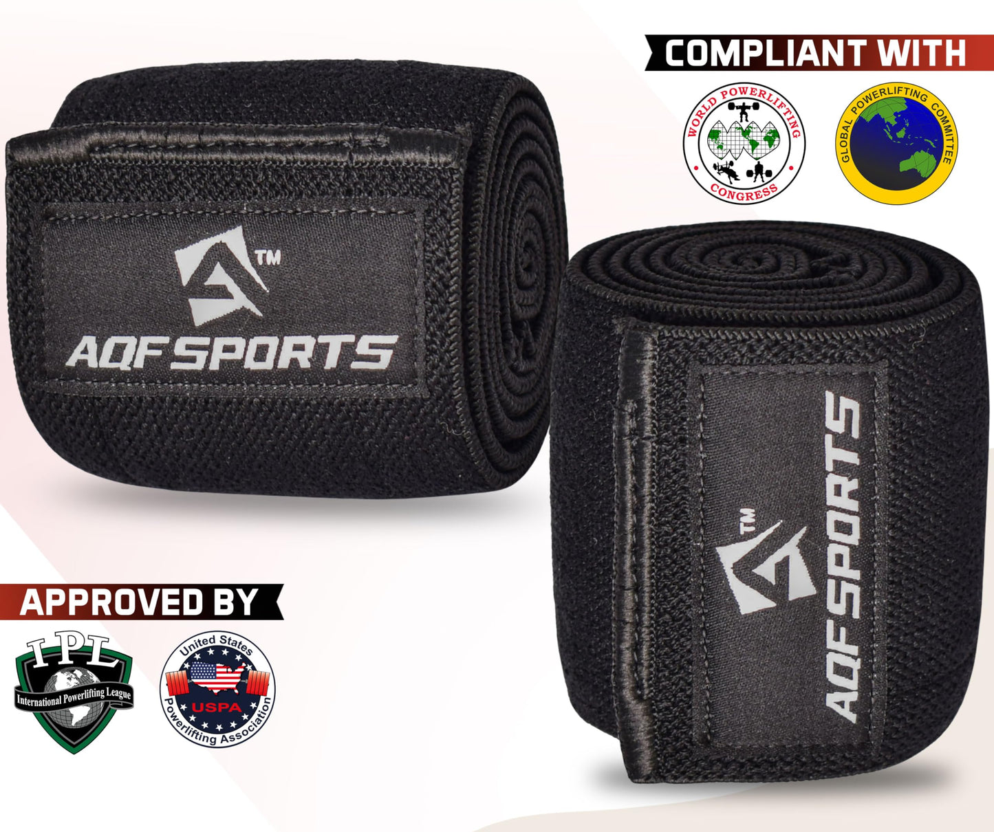 AQF Elbow Wraps for Weightlifting Gym Elbow Sleeves - Heavy Duty 40" Elasticated Elbow Lifting Straps for Powerlifting, Bodybuilding, Fitness Training & Bench Press (Pair)