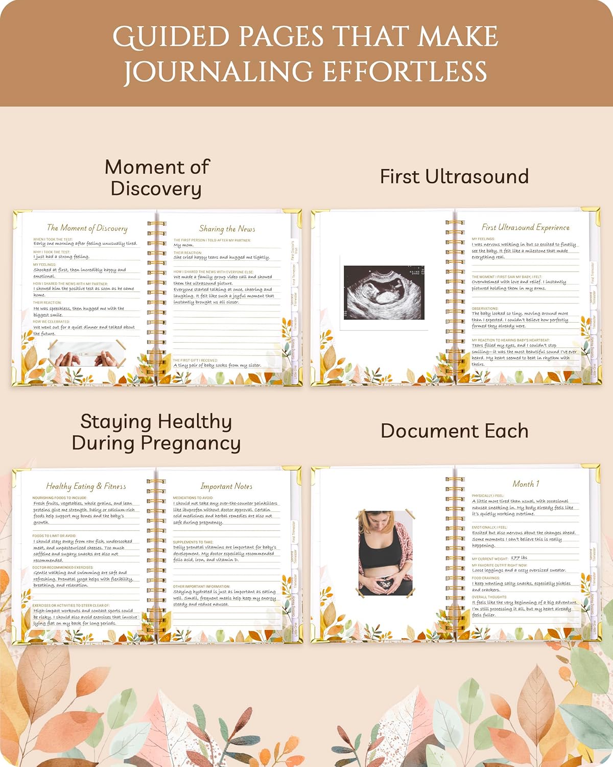 Pregnancy Journal by [Brand Name] - 82-Page Hardcover Memory Book for Expecting Moms | Thoughtful Gift for First-Time Moms