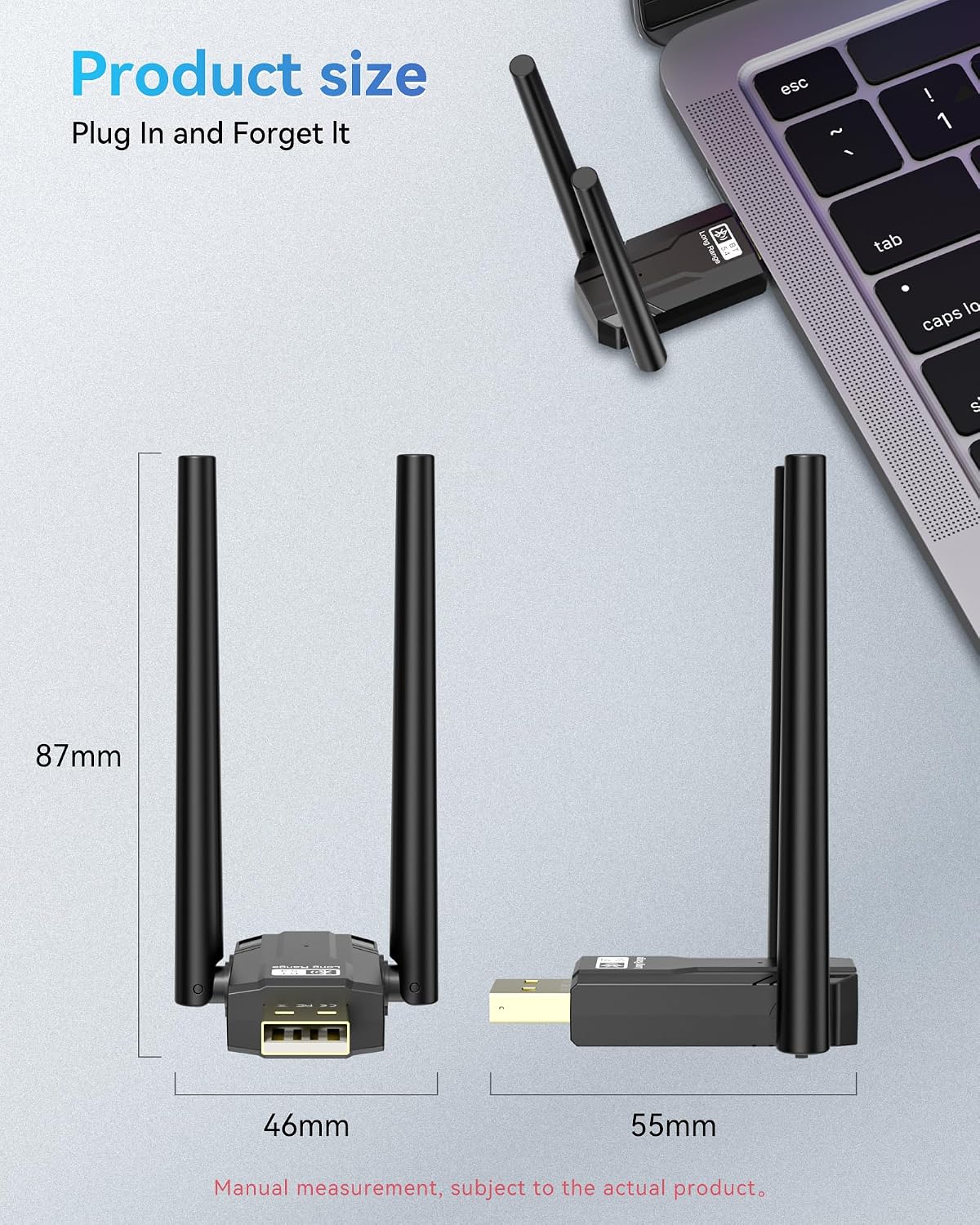 RENGOGA 5.4 150M 11/10/8 USB Bluetooth Dongle for PC Plug & Play Bluetooth Adapter PC Transmitter & Reciver, EDR & BLE