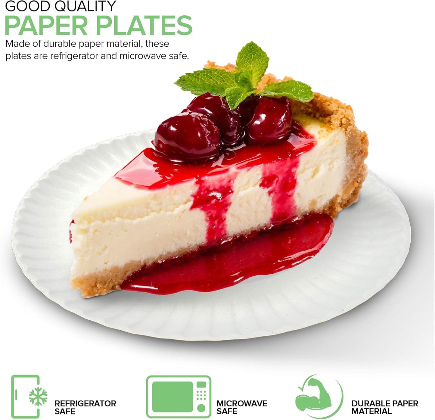 Stock Your Home 6-Inch Paper Plates - Uncoated Disposable Dessert Plates, White, 100 Count