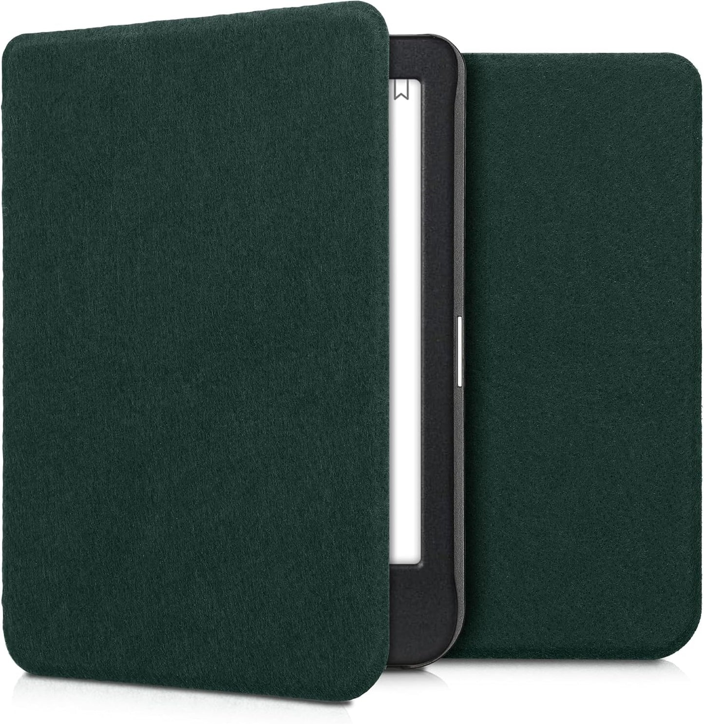 kwmobile Petrol Felt Fabric Case for Kobo Clara BW/Colour - Slim Book Style Protective Cover