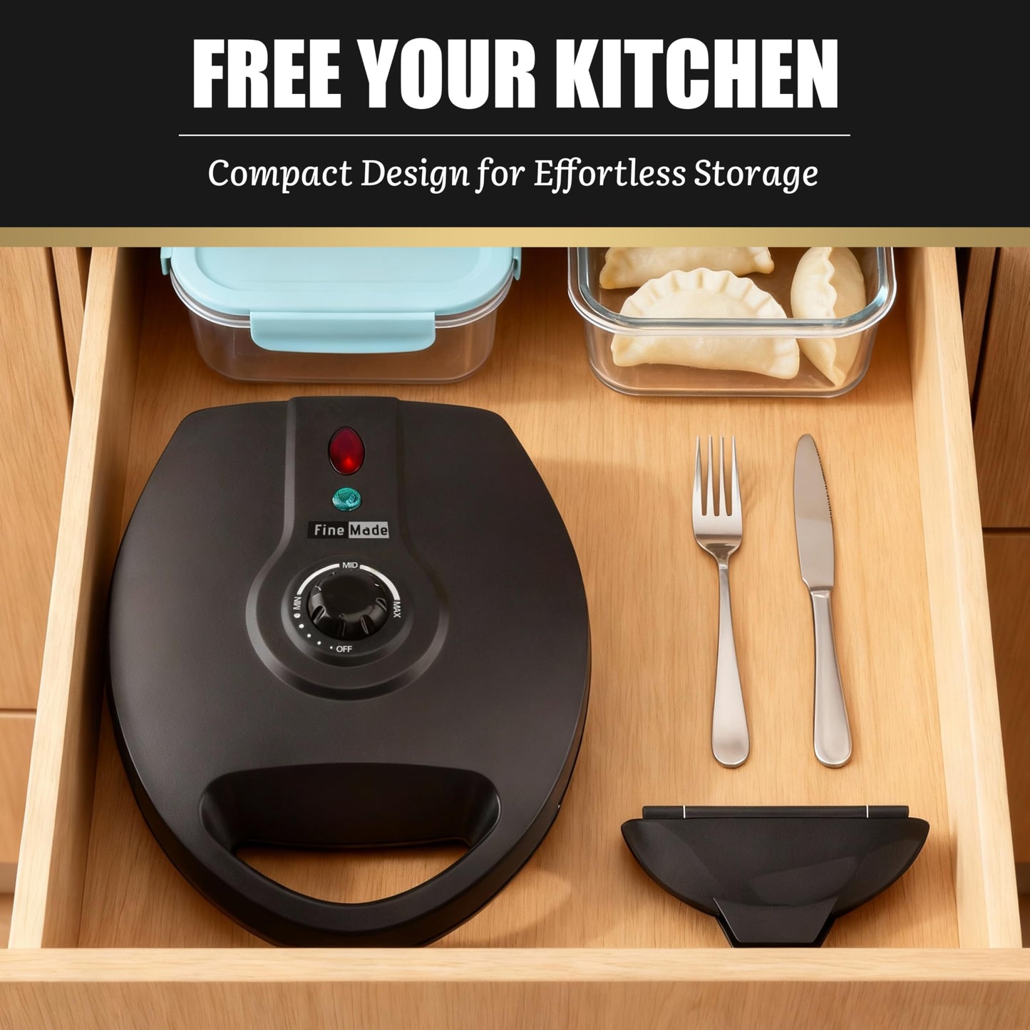FineMade Electric Empanada Maker Machine with Press Mold,Large Dumpling Maker Press,Pierogi Maker Press Machine,Make 4 Psc of 6 Inches Large Empanadas,Jamaican Beef Patties,Calzones,Pocket Pies,Black