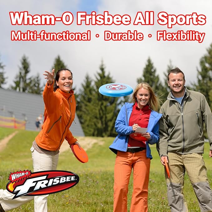Wham-O Frisbee All Sport Flying Disc 140g, 9.85 Inch, Durable Sports Disc with Non-Slip Grip for Outdoor Beach Backyard Games,Team Sports and Family Fun