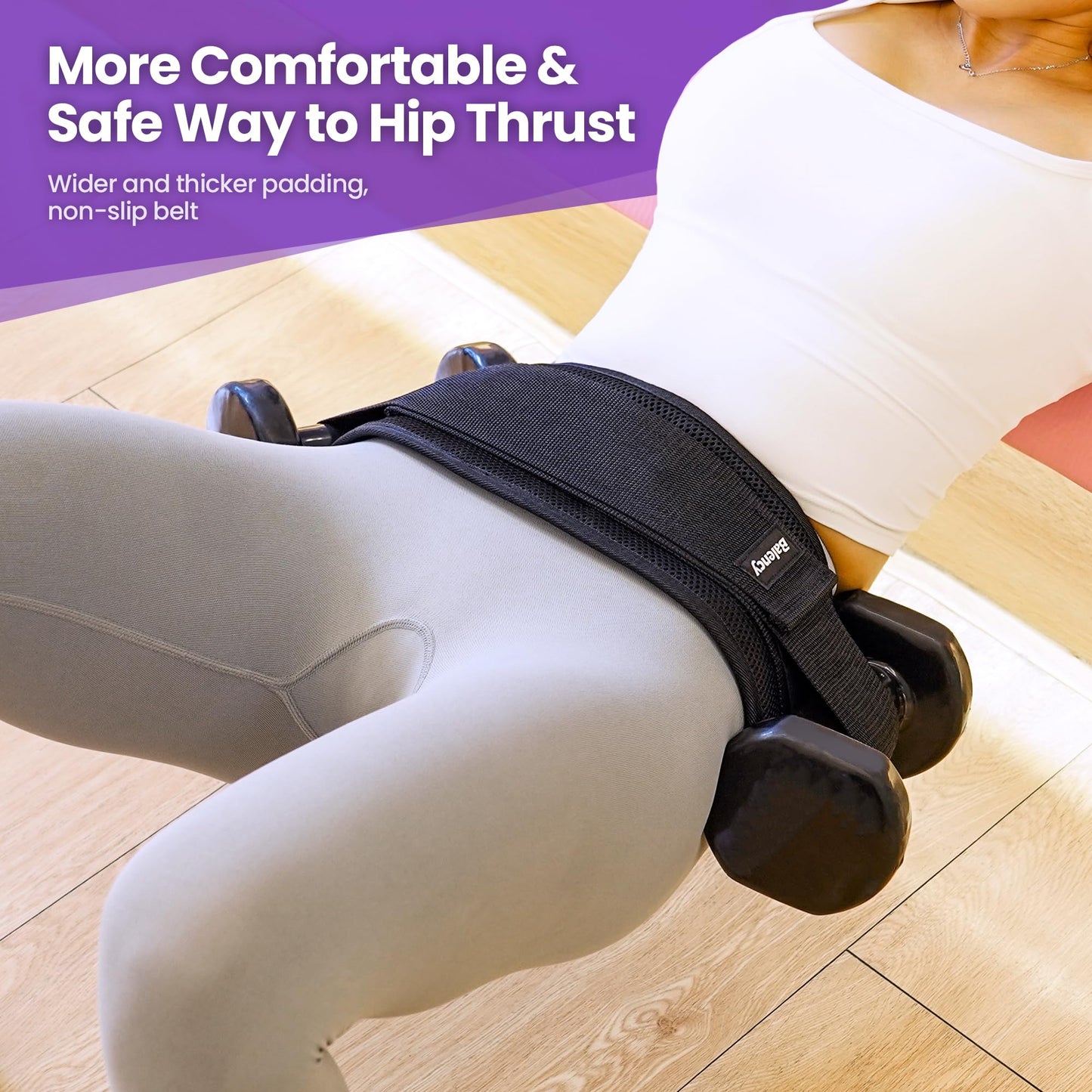 Balency Hip Thrust Belt for Dumbbells & Kettlebells - Slip-Resistant Padding, Perfect for Gym & Home Workouts