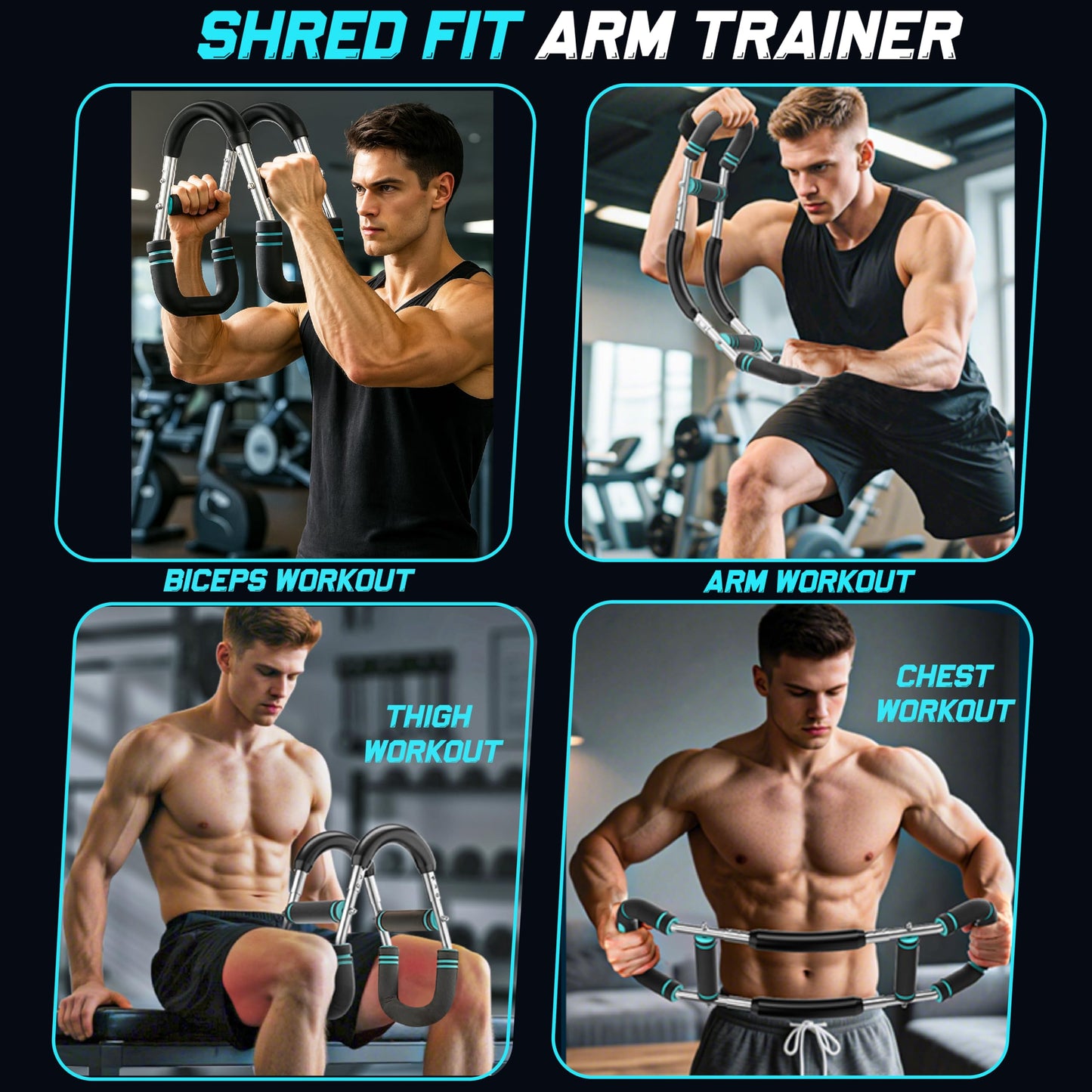 Shred Fit Twister Arm Trainer – Adjustable Forearm Strengthener – Exercise Equipment for Men & Women – Chest Workout Equipment – Portable Detachable –Home Workout Suspension Trainer – 40-90lb