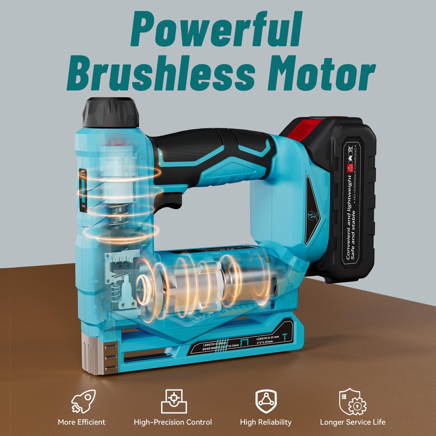 Cordless Nail Gun, 2-in-1 Brad Nailer & Staple Gun, 18V Battery Powered Electric Nailer with 2000PCS Nails & Staples, Single/Contact Firing for Upholstery, DIY, Home Repair & Carpentry