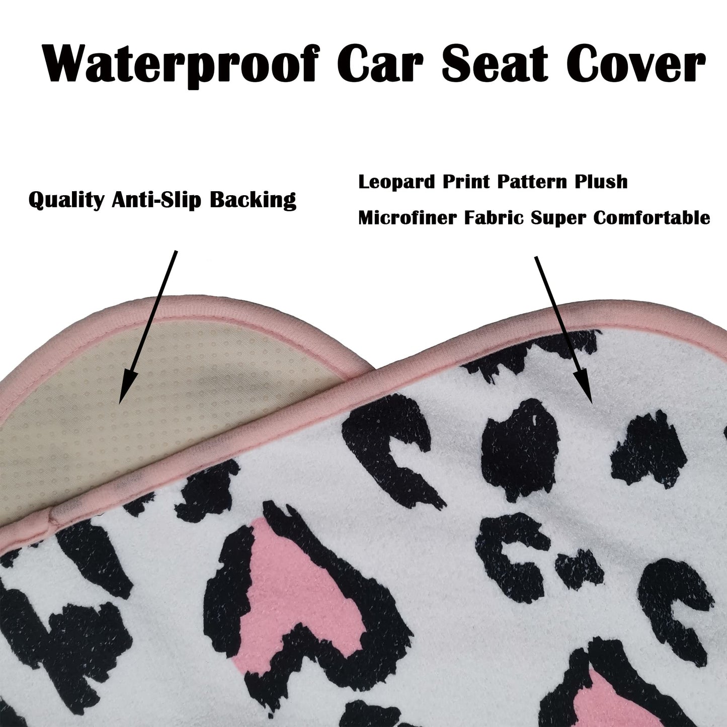 LoyaGour Car Seat Cover Protector Front Seats,for Gym Workout,Running,Swimming,Beach and Hiking,Waterproof Sweat Towel Bucket Seat Covers for Cars SUV Trucks (Leopard Print, 2Pcs)