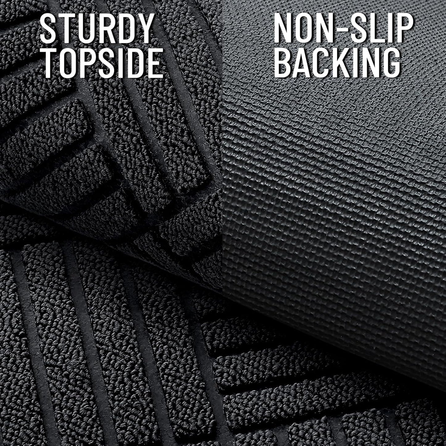 OLANLY Heavy-Duty Front Door Mat | Absorbent Non-Slip Rubber Doormat 29.5x17 - Black Diamond Design