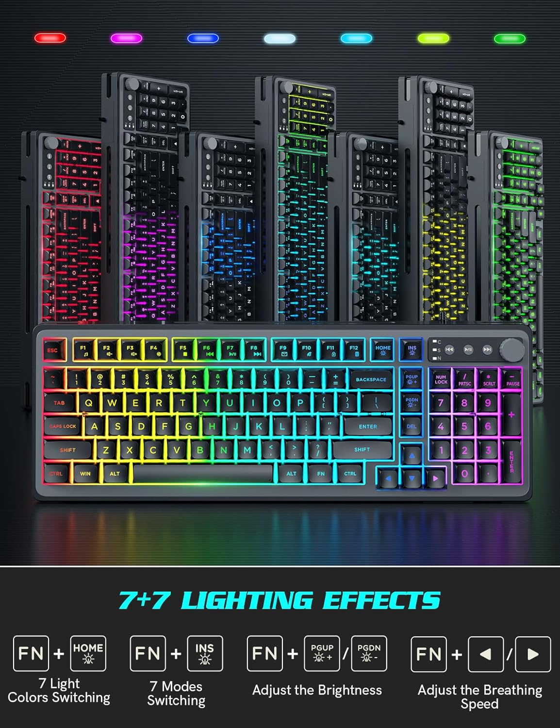 Trueque 14 26-Key Gaming Keyboard and Mouse Combo - RGB Backlit Lighting Effects, USB Wired Computer Keyboard