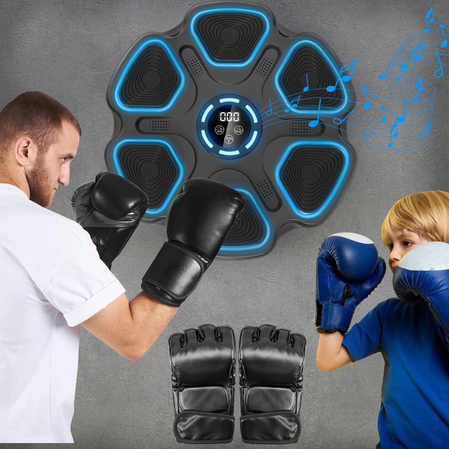 Mukaddar Music Boxing Machine, Large Size Music Punching Machine for Adults Kids, Interactive Boxing Target Wall Mounted with Gloves, Gift for Men and Kid