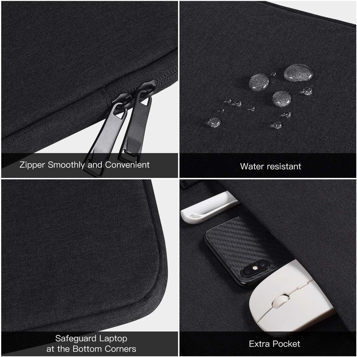 CaseDeer 15.6 16.1 Inch, 15.6-16.1 Inch 15"x10.8" Portable Monitor Case Carrying Sleeve for Most Portable Monitor