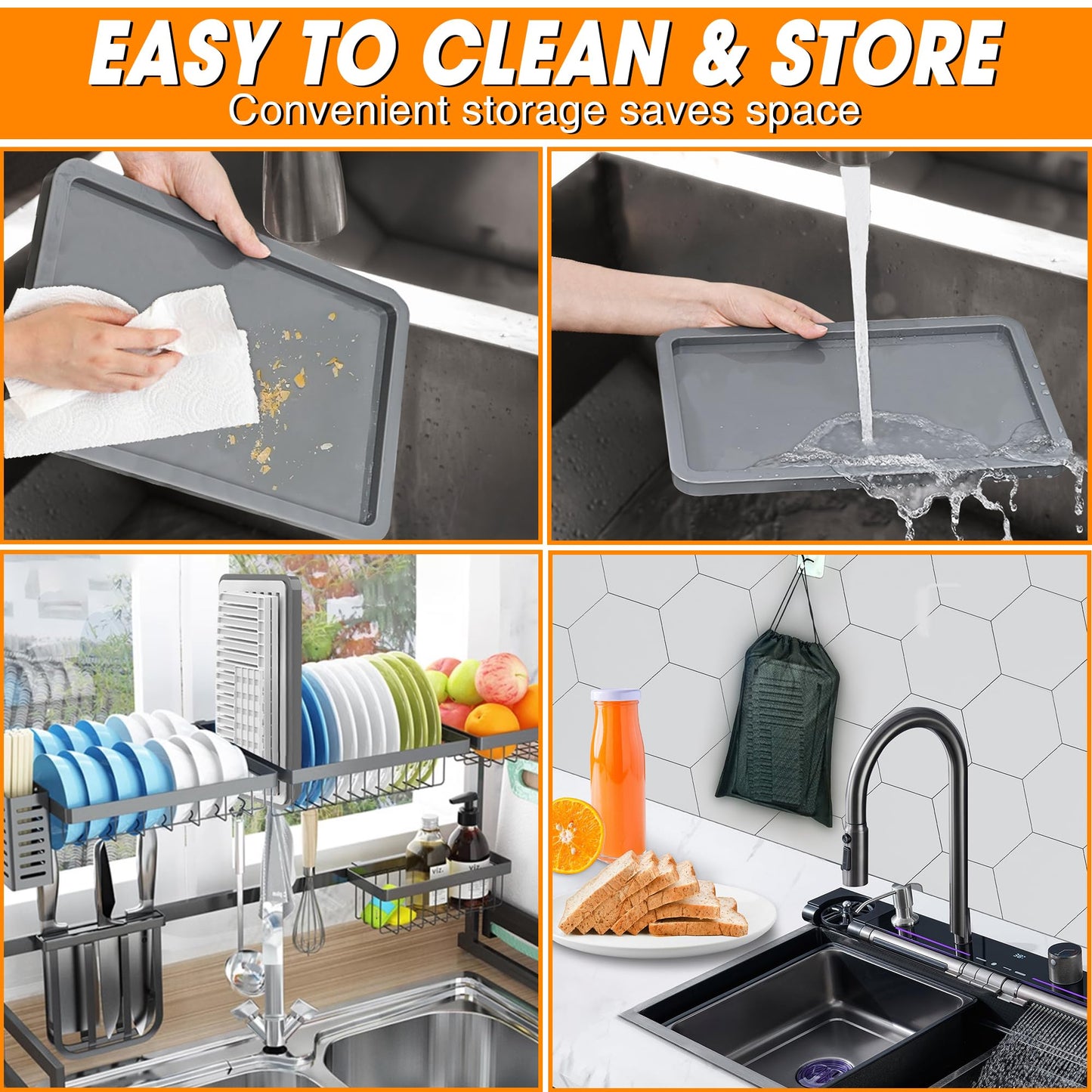 New Upgrade Bread Slicer for Homemade Bread, Adjustable Width Bread Slicer Guide with Crumb Tray, Foldable and Compact Design, Perfect For Homemade Bread, Bagels, Cakes, Easy To Use & Clean