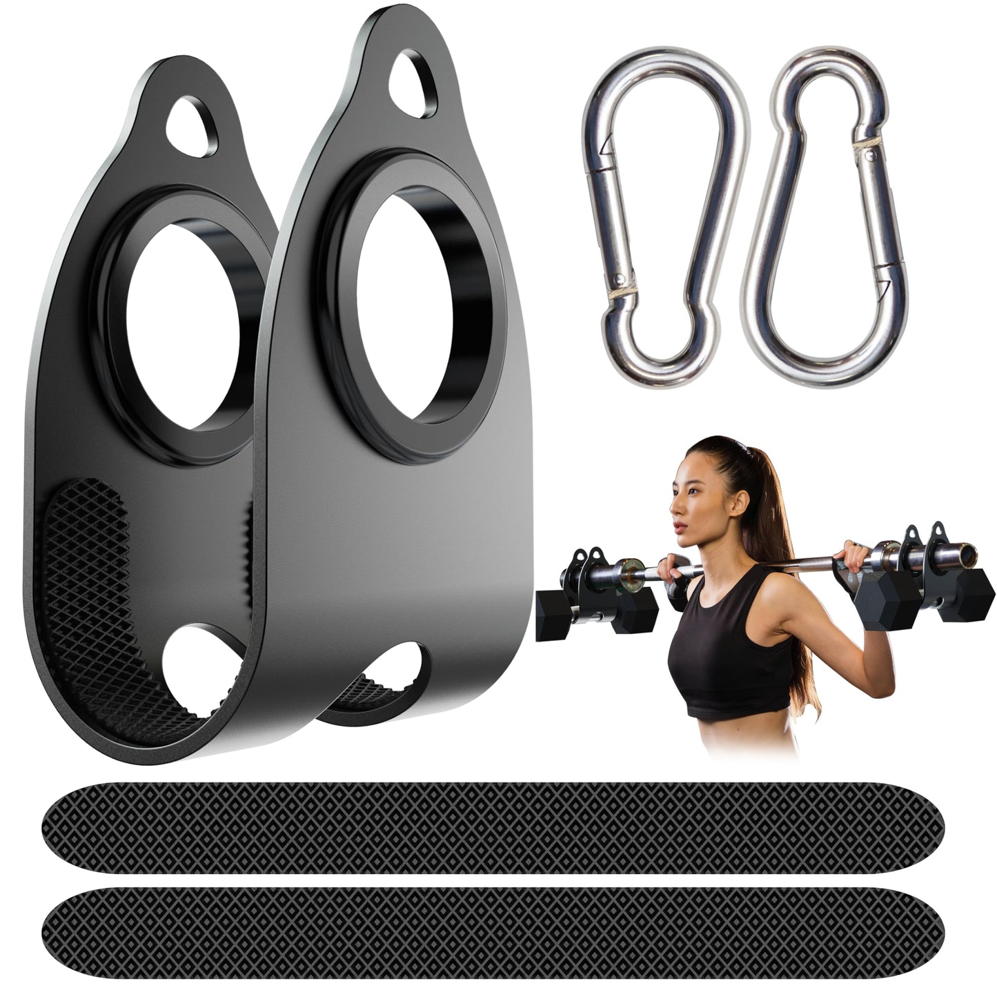 HOOJAKU U Barbell Adapter, Quick Release Steel Gym Connector, Dumbbell to Barbell Converter, Landmine & T Bar Row Attachment for 2 Inch Olympic Bar, Multi‑Purpose Weightlifting Accessory for Home Gym