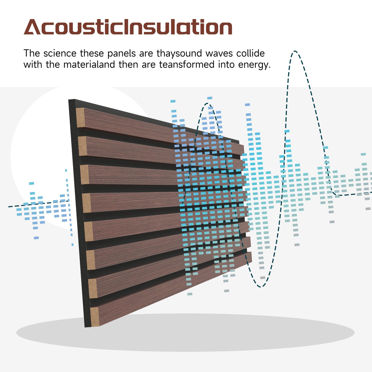 POHARE Wood Slat Wall Panels, 2 Pack 8 x 1 ft Decorative Wood Panels for Wall,Stylish Wall Panels for Interior Wall Decor, Modern Acoustic Wood Wall Panels with Felt Backing, Walnut