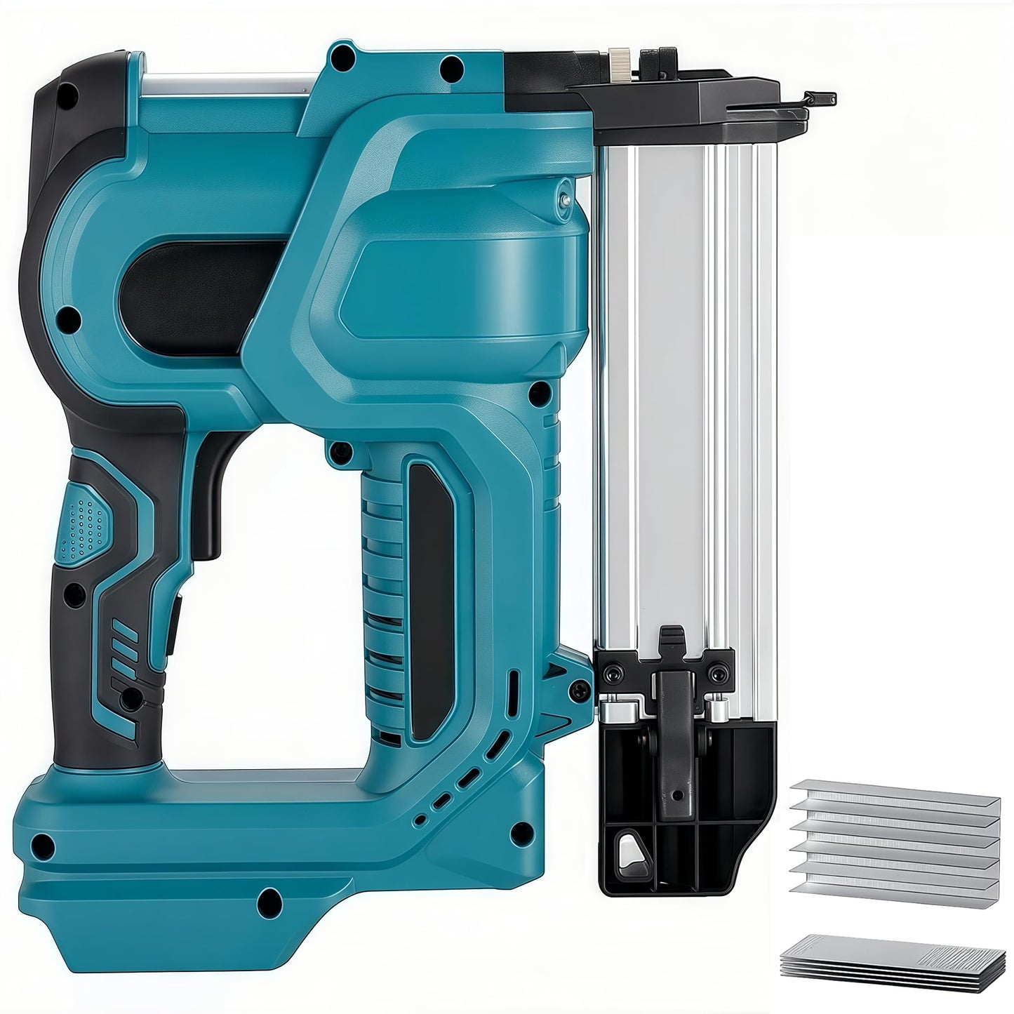 Cordless Brad Nailer, Compatible with M-a-k-i-t-a 18V Battery, 2 Inch 18GA Nail Gun Battery Powered, 2-in-1 Staple Gun with 1000PCS Nails & Built-in LED Working Light, for Woodworking Upholstery