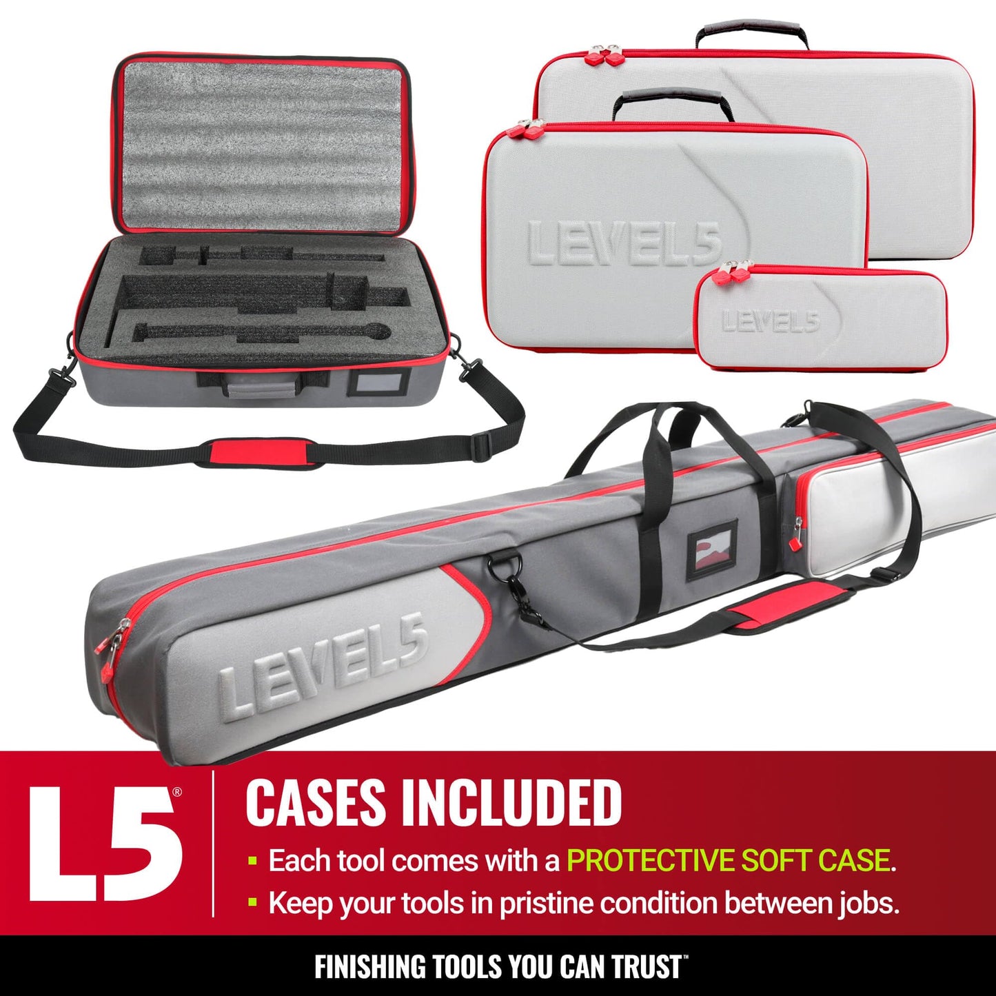 LEVEL5 Automatic Drywall Taping and Finishing Tool Set | 4-600 | Automatic Taper, 10”/12" Flat Boxes, 3” Angle Head, 7” Corner Applicator Box, Corner Roller, Standard Handles, Pump, Gooseneck