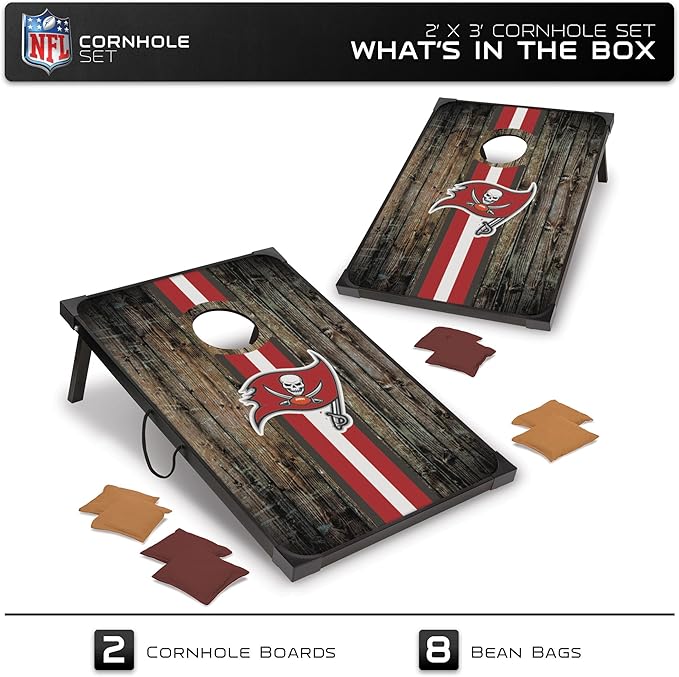 Wild Sports NFL 2' x 3' MDF Deluxe Cornhole Set - with Corners and Aprons