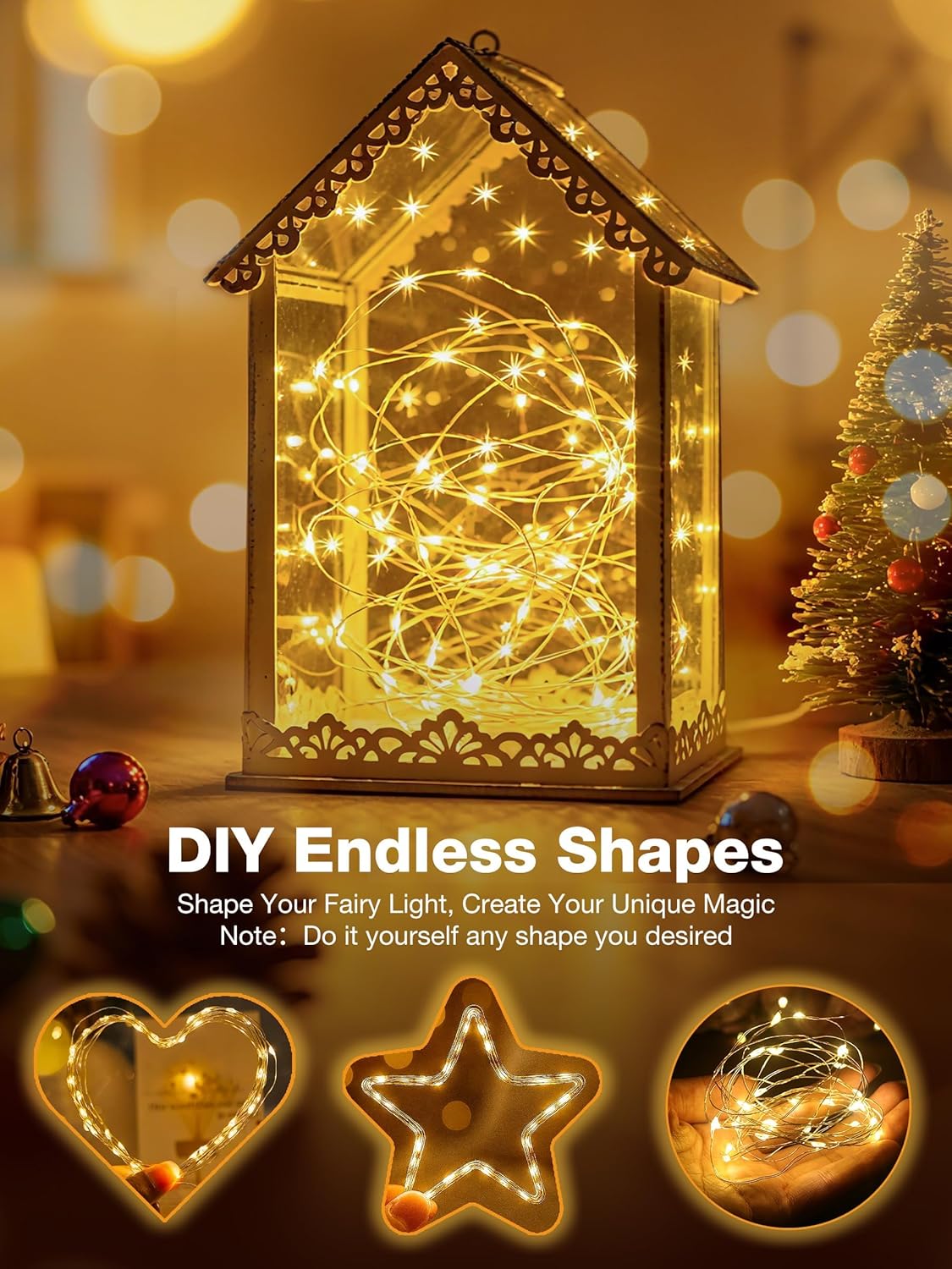 Skiennix 12-Pack Fairy Lights - 7ft 20 LED Battery Operated Twinkle Lights with Timer | Warm White Decor for Christmas, Parties & DIY Projects