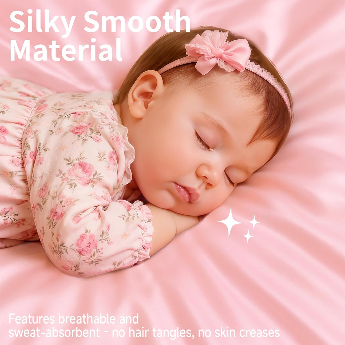 Skiennix Satin Bassinet Sheets - Soft Silk Feel for Baby Hair | 2 Pack in Pink & Purple