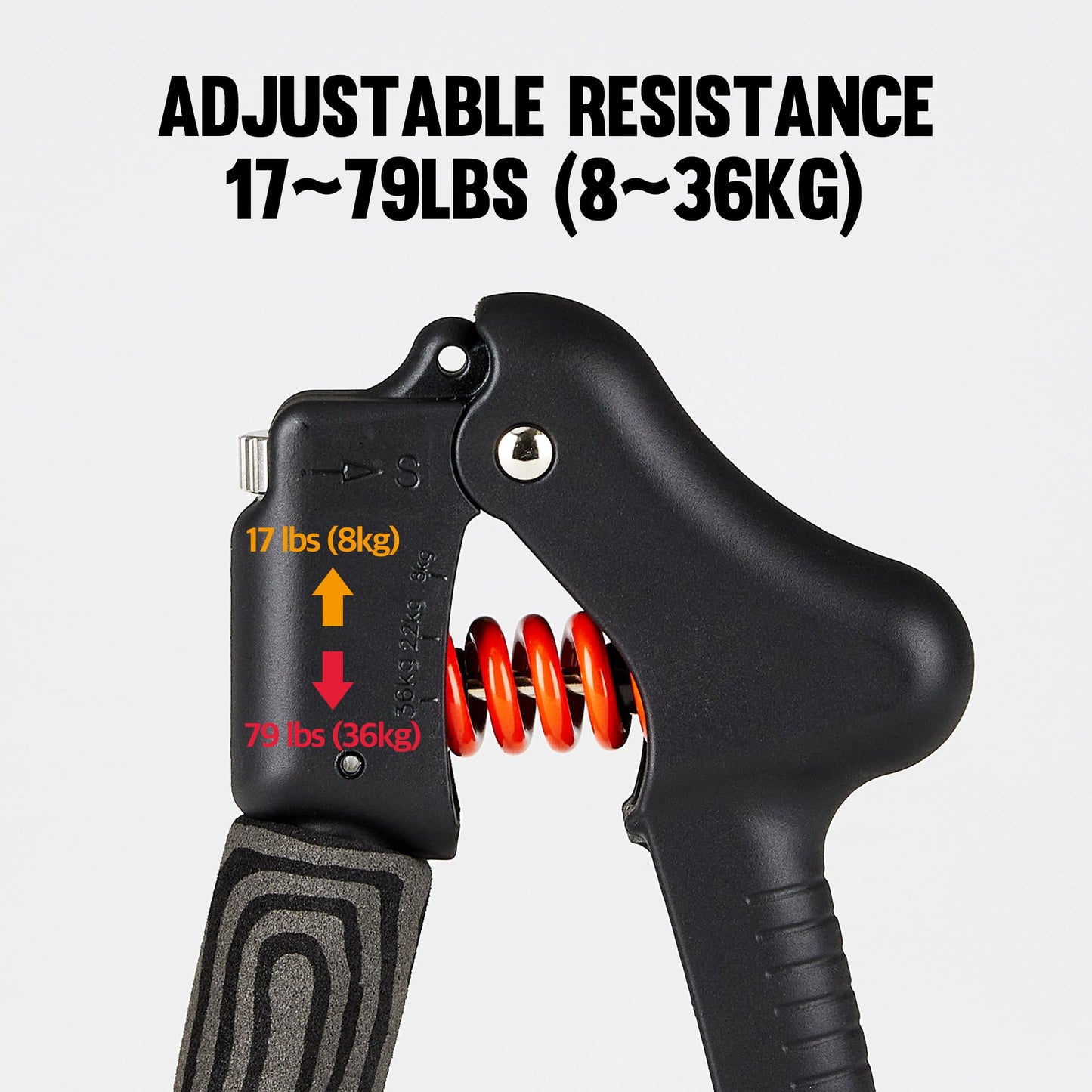 GD GRIP Pro-E, hand grip strengthener (Resistance : 17 to 79 lb) Hand Grip Hand Gripper Adjustable Hand Strengthener Wrist Strengthener Hand Workout