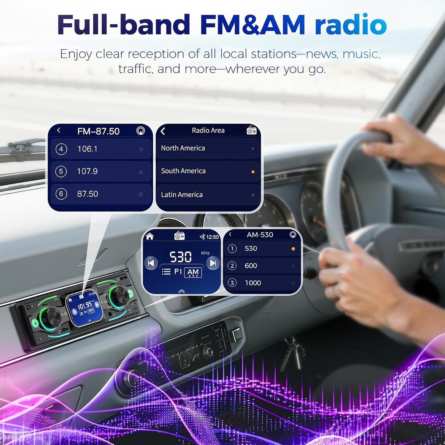 Missee MP3/USB/SD/AUX Single DIN Car Stereo with Touchscreen, Bluetooth Audio, Car Radio Receiver, Dual Input, Fast