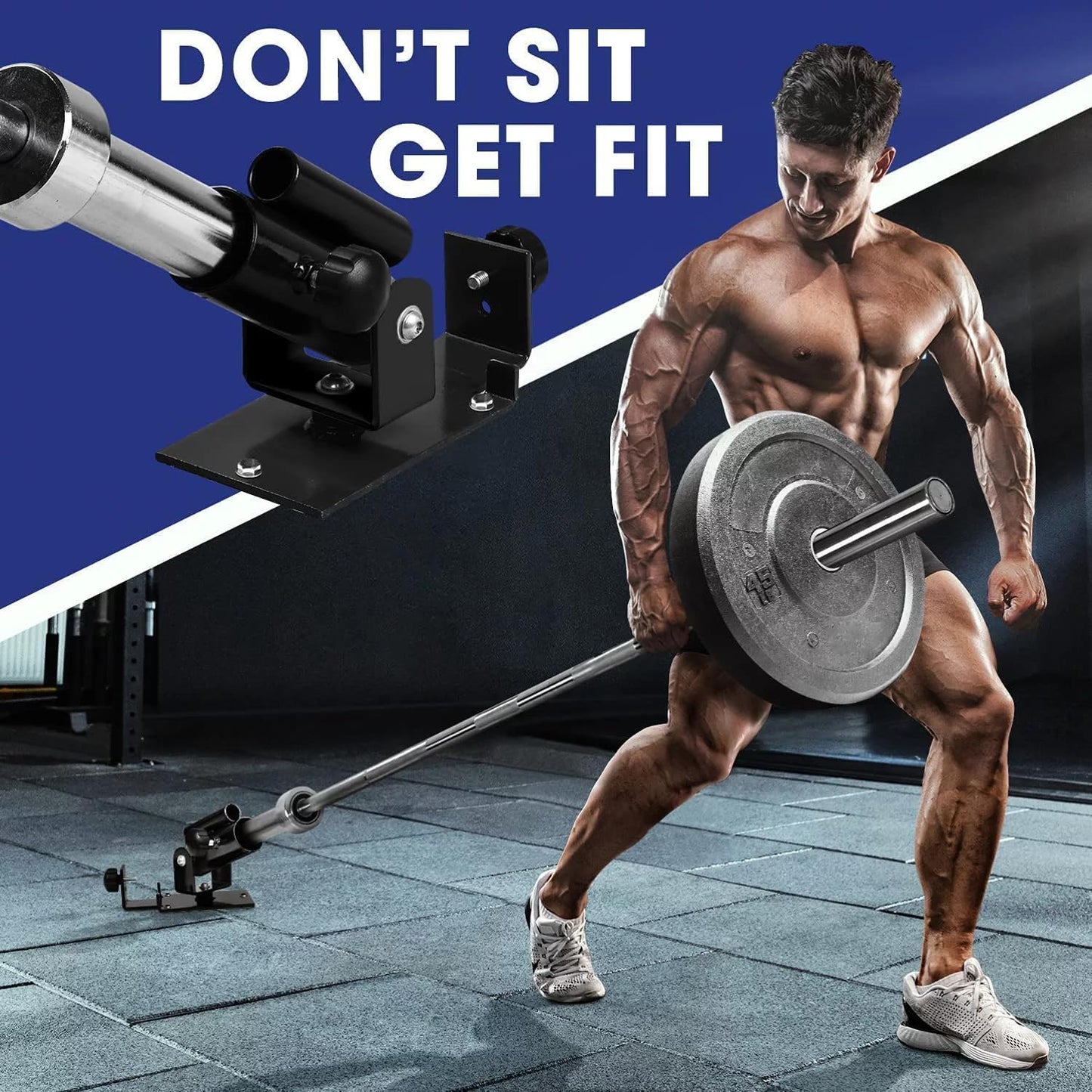 Yes4All Landmine Attachment for 1" & 2" Barbells with Weight Plate Holder, 360 Swivel & Heavy Duty Steel Construction for T-Bar Rows, Presses & Storage, 9.4"x4.9 Sleeve, Black