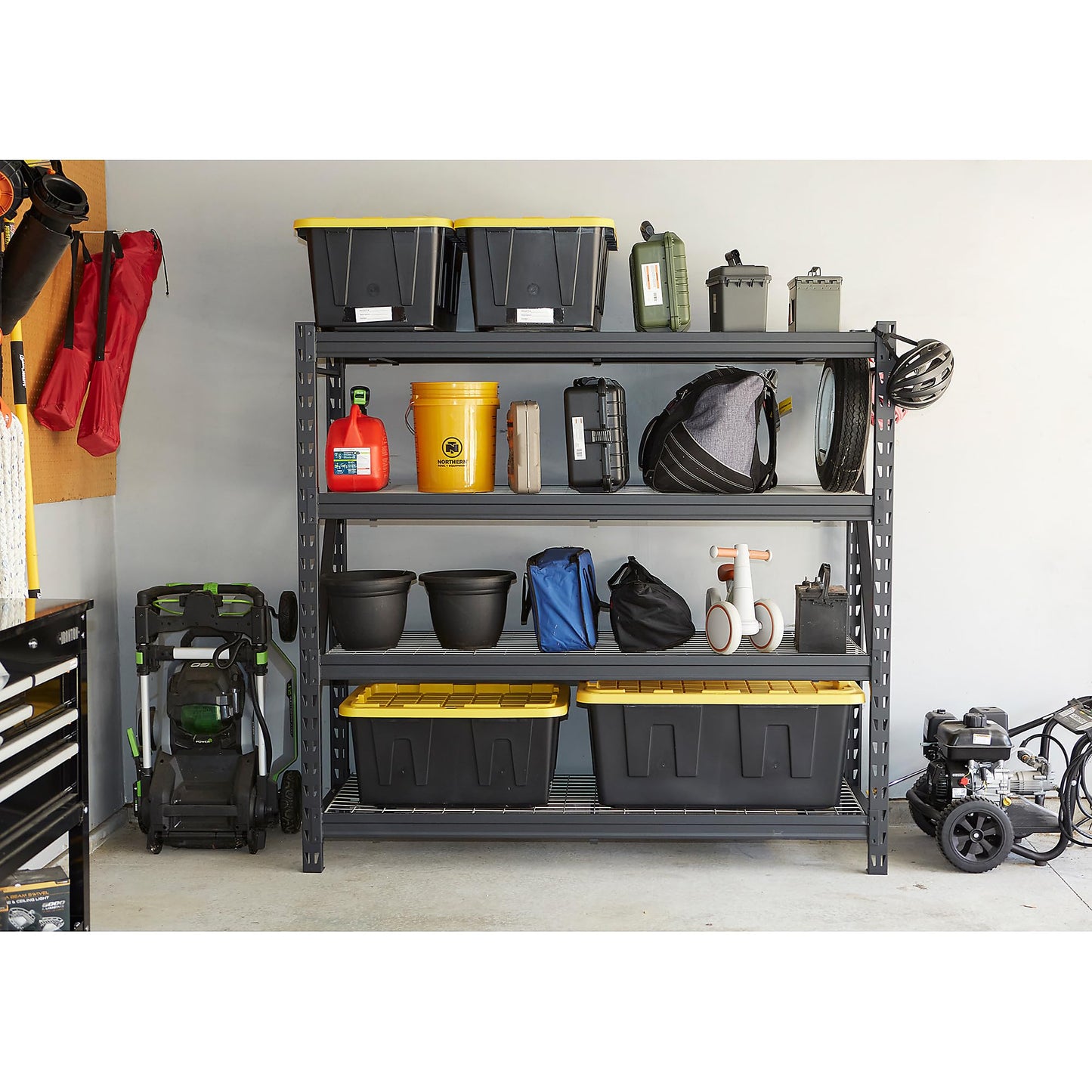 Ironton 4-Tier Industrial Steel Shelving Unit, 8,000-Pound Load Capacity, Garage Storage Rack, 77" W x 24" D x 72" H