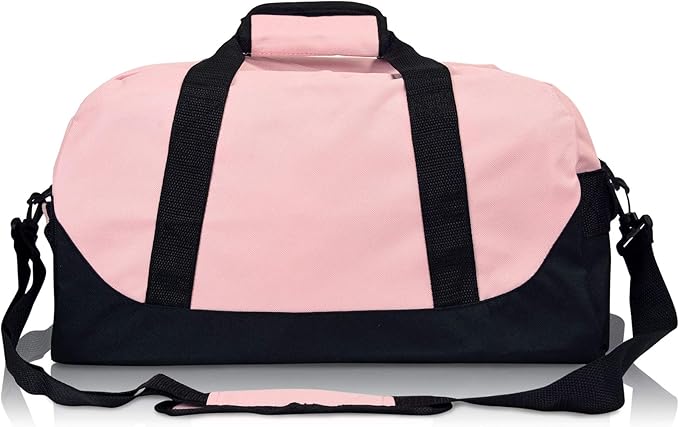 DALIX 18" Two Tone Duffle Bag Medium Black Red Blue Gold Pink Purple Gray