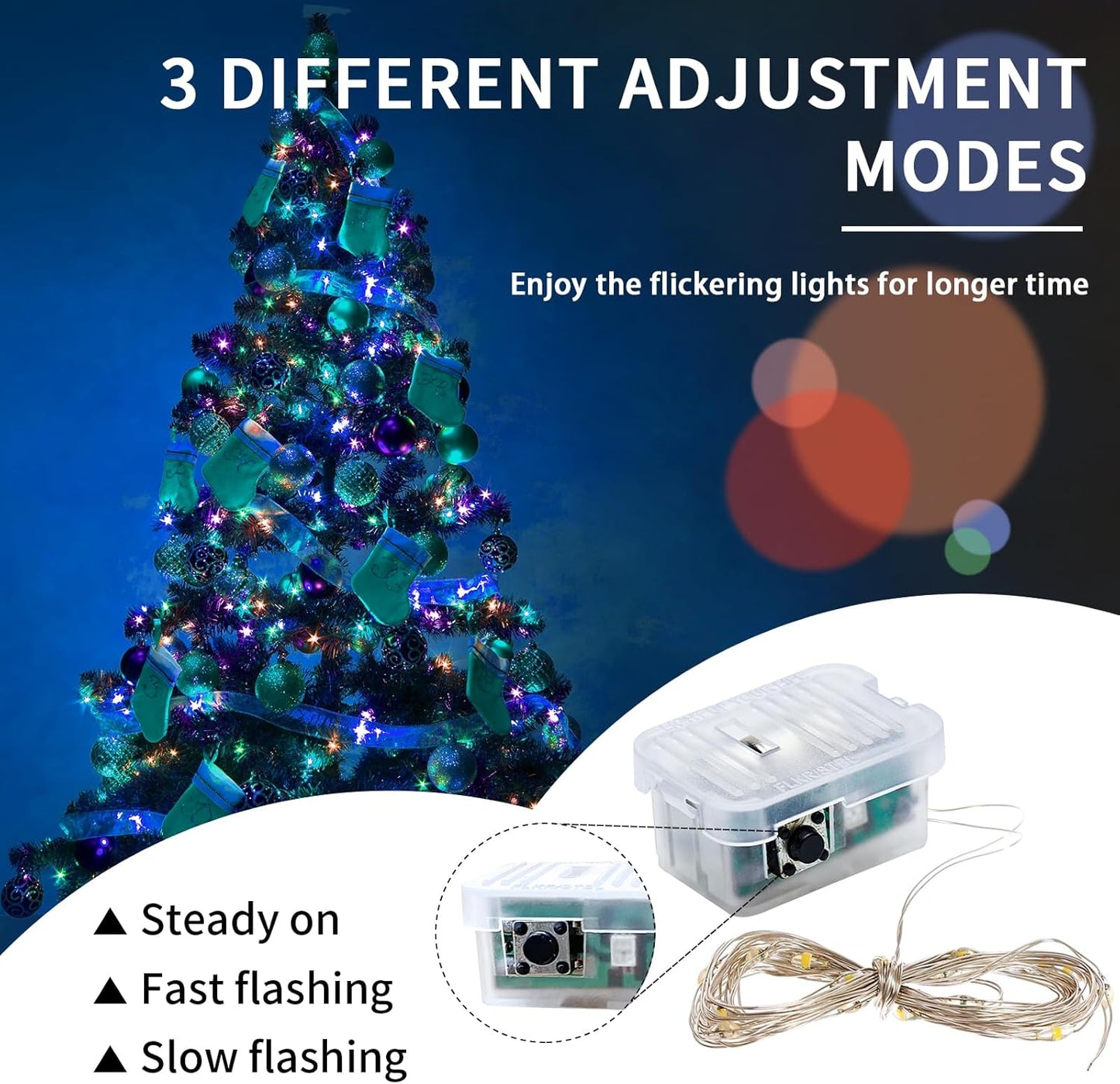 Skiennix 50 Pack Fairy Lights - 7Ft 20 LED Twinkle String Lights | Battery Operated & Waterproof for Parties, Weddings, and Decor - Rainbow Pastel