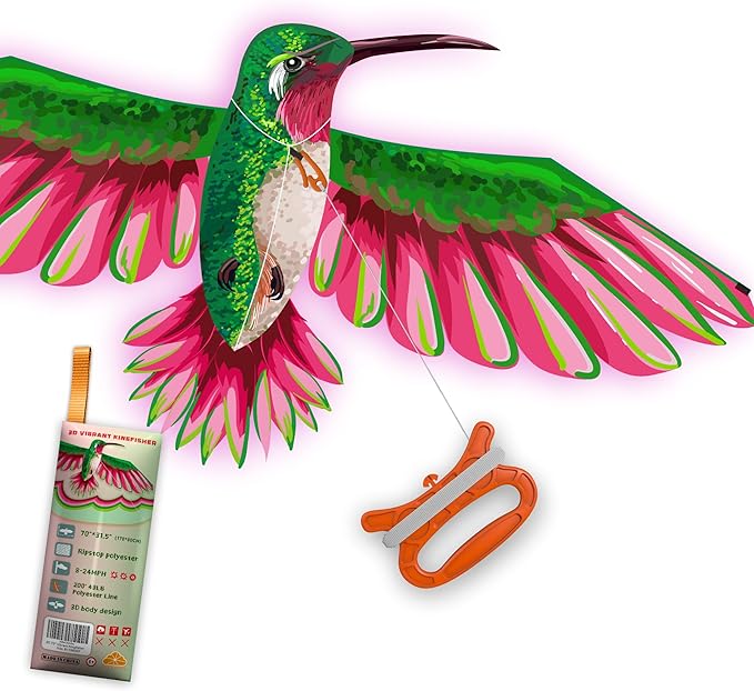 ORGCLDKT- 3D Lifelike Style Bird/Eagle Kite, Super Easy to Fly with, Ideal for Kids, Adults, Girls, Boys. Kites for The Beach, Grassland, Hiking