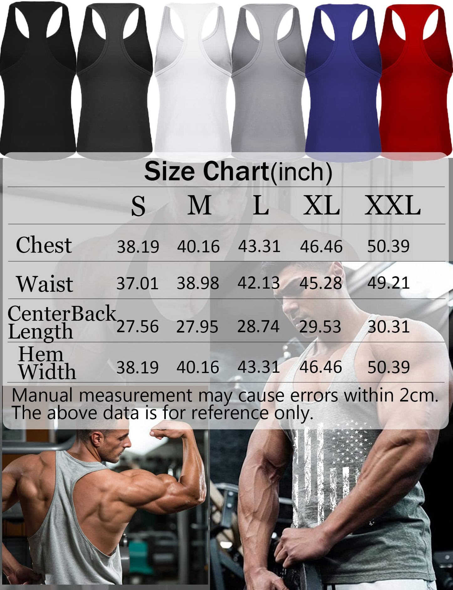 Babioboa Men's Workout Tank Top 3 Pack Quick Dry Gym Muscle Tee Fitness Bodybuilding Training Sleeveless T-Shirt