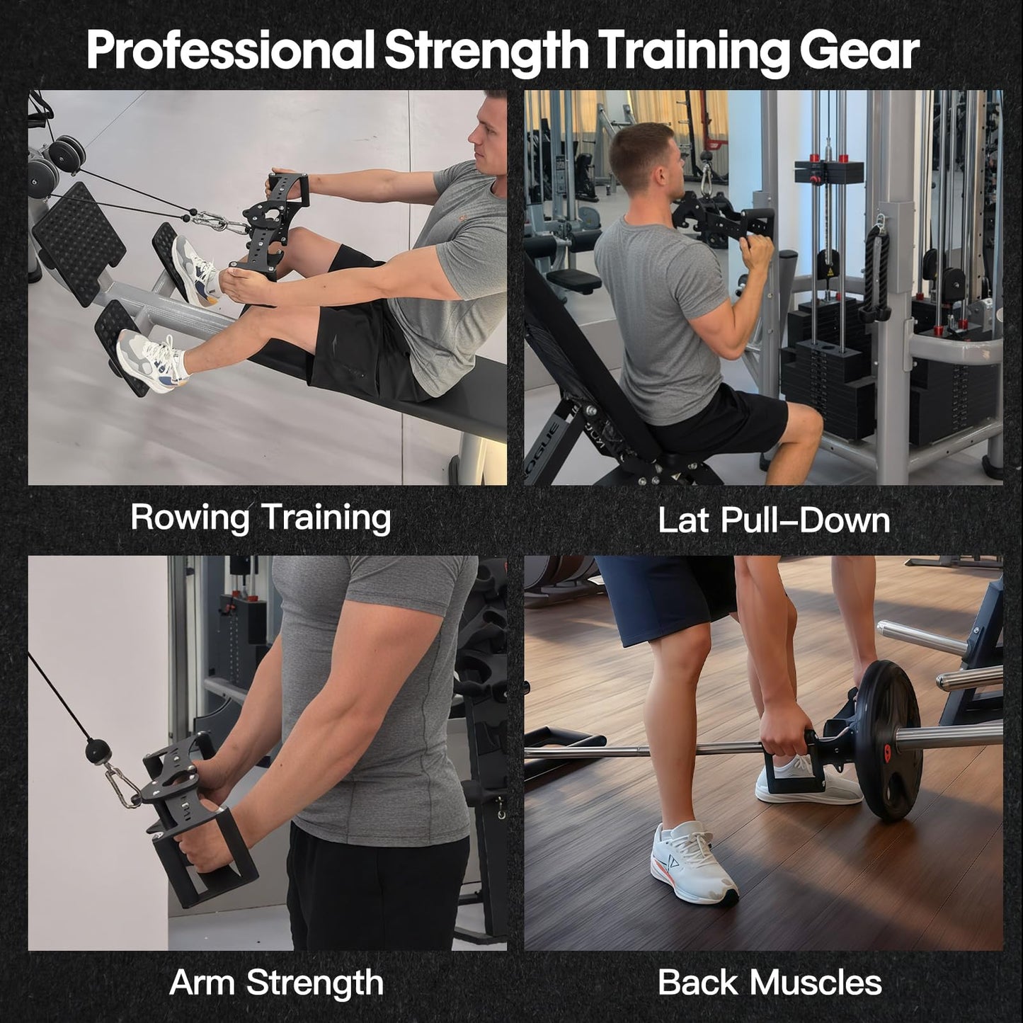 Multi Functional Strength Exercise,Heavy-Duty Deadlift Jack with Wide Paddle Handle, Multi-Grip Attachment & Flat Grip - Ideal for Torso Training Rows & Strength Training