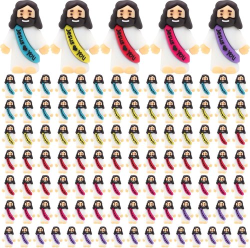 Little Jesus Figurines | 100 Pack of Pocket-Sized Jesus Figures for Church Events & Baptism Gifts