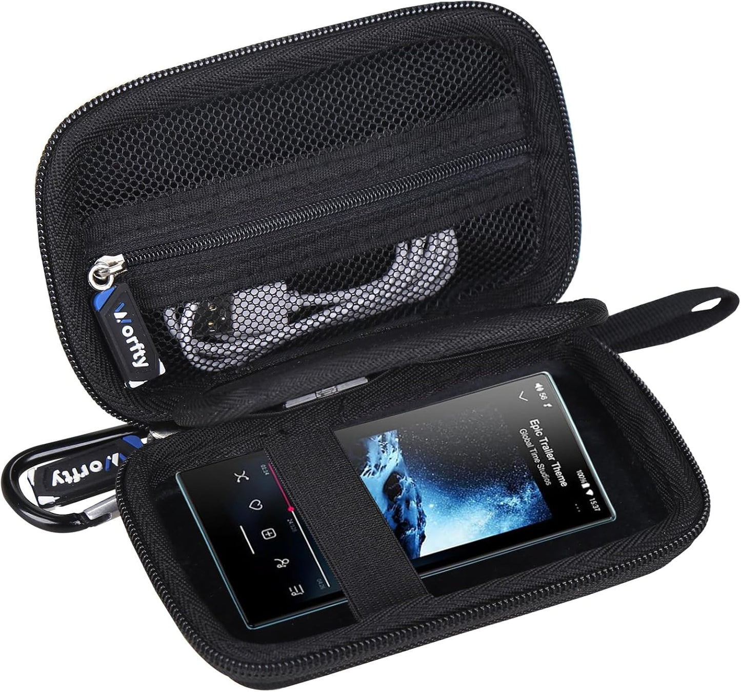 worfty JM21 13 MP3 Case for JadeAudio/FiiO Android Hi-Res Music Player - Travel Carrying Storage Bag (Black)