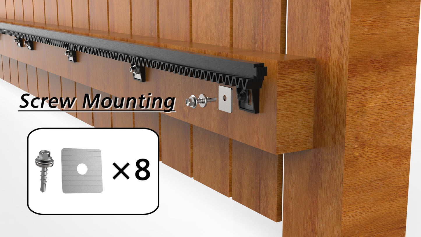 Blütezeit MJ-300 Sliding Gate Opener with 13.12ft Nylon Gear Racks – 900lb Lightweight Gate Motor, Quiet Rack Drive, Remote Controls & Auto-Close Function