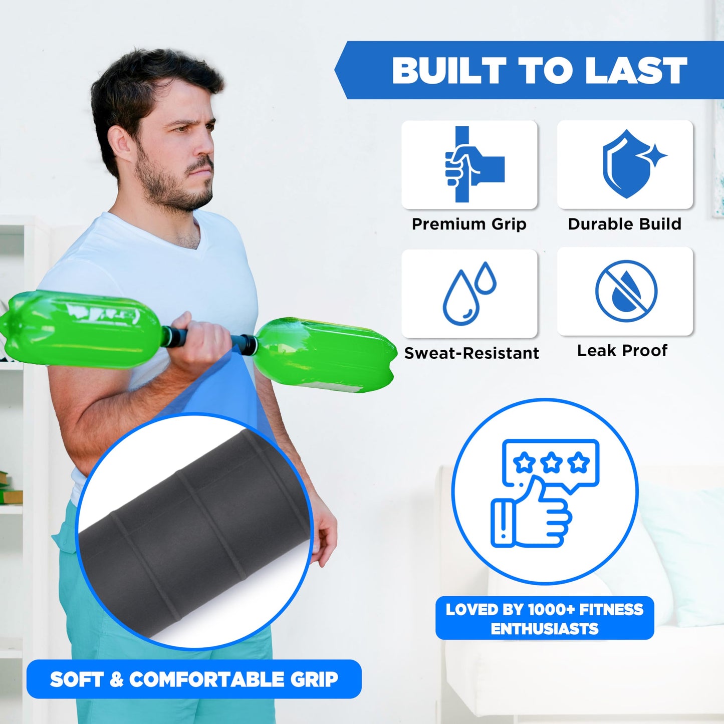 Dumbbars Modular Fitness Bar – 6-in-1 Portable Home Gym System for Clubbell, Mace, Forearm Training, Jump Rope, Dumbbell & Barbell | Adjustable Weight Bar for Strength, Posture & Full Body Workouts