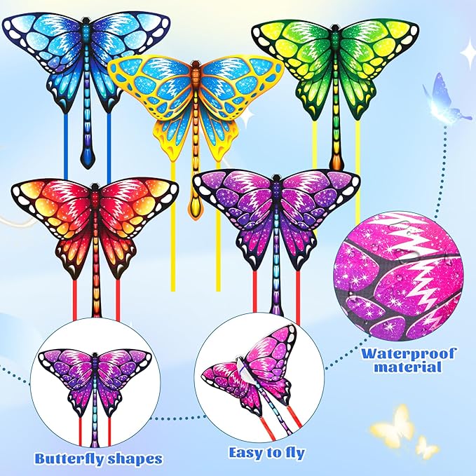 Easy to Fly Kites for Kids & Adults, Butterfly Kites with String & Hand for Beach,Outdoor Toys Birthday Gifts for Boys Girls Ages 4 5 6 7 8-12 Years Old
