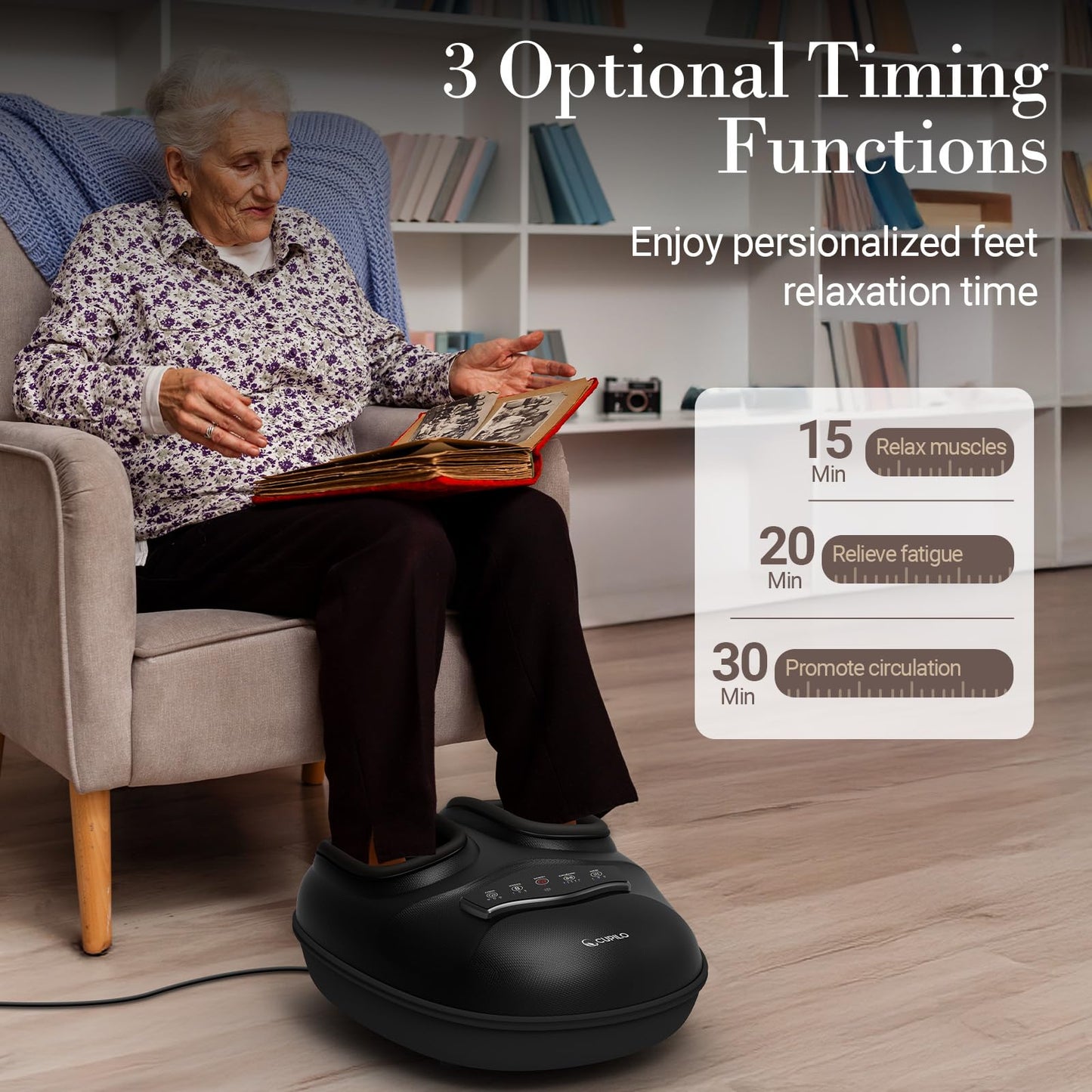 Smart Foot Massager with Heat for Neuropathy and Pain Relief - [2026 New Version], FSA Eligible HSA, Deep Kneading Foot Massager for Plantar Fasciitis, APP Mobile Remote Control, Gifts for Women Men