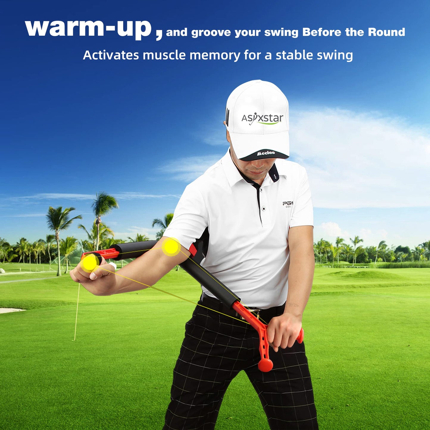 Asyxstar Golf Swing Trainer Aid - Golf Swing Training Aid,Golf Posture Correction Improving Gesture Golf Training Equipment, Golf Spinner Swing pro Plus Golf Trainer