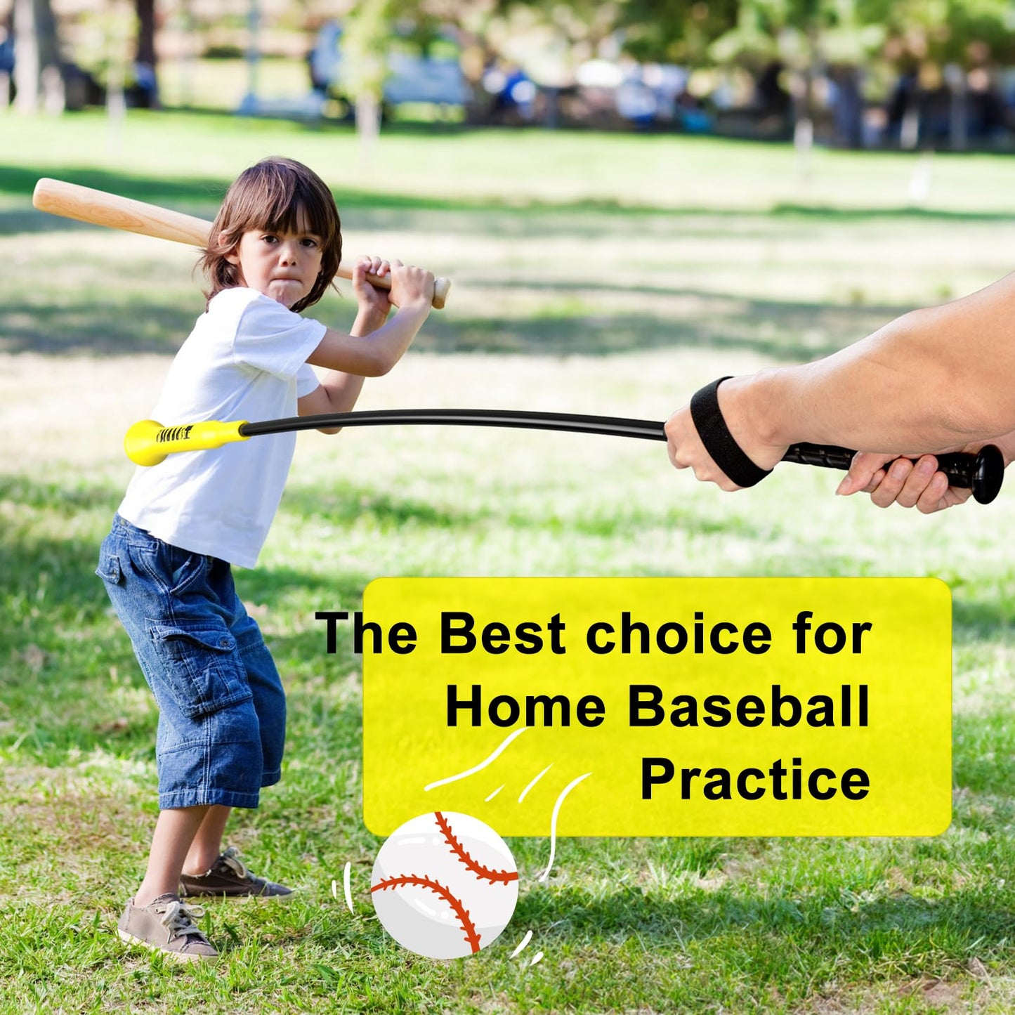 Tomaki Hitting Stick Batting Swing Trainer, Batting Practice Equipment for Baseball and Softball, Ideal One-on-One Coaching Tool for Baseball 54'' (Baseball Swing Trainer)