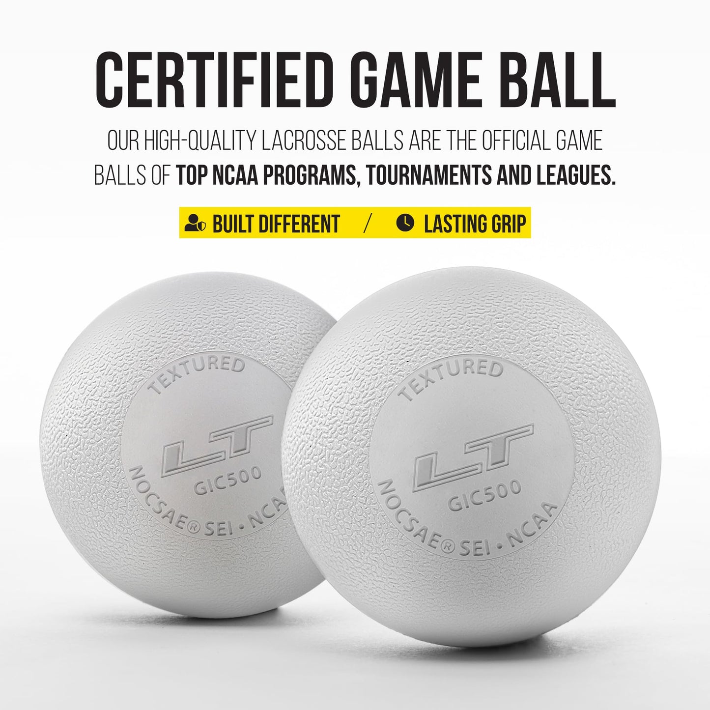 Pearl LT Textured Lacrosse Balls by Guardian Innovations, 20 Pack - SEI Certified Meet NOCSAE Standards for Games. Official Game Balls of Top NCAA Programs, Tournaments and Leagues - White