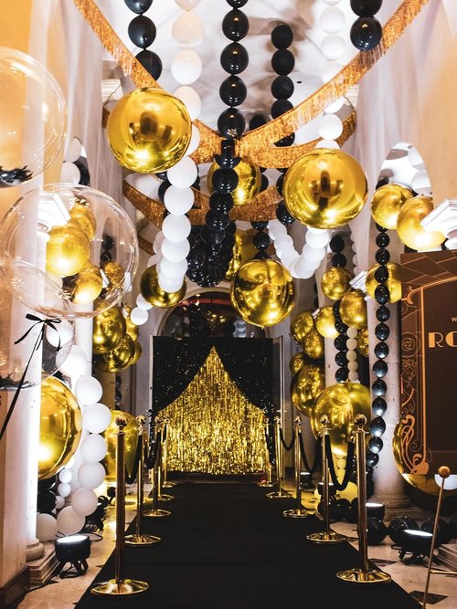 Black Gold Link Balloons - 60 Pcs 6-Inch Metallic Latex Balloons for Parties & Celebrations