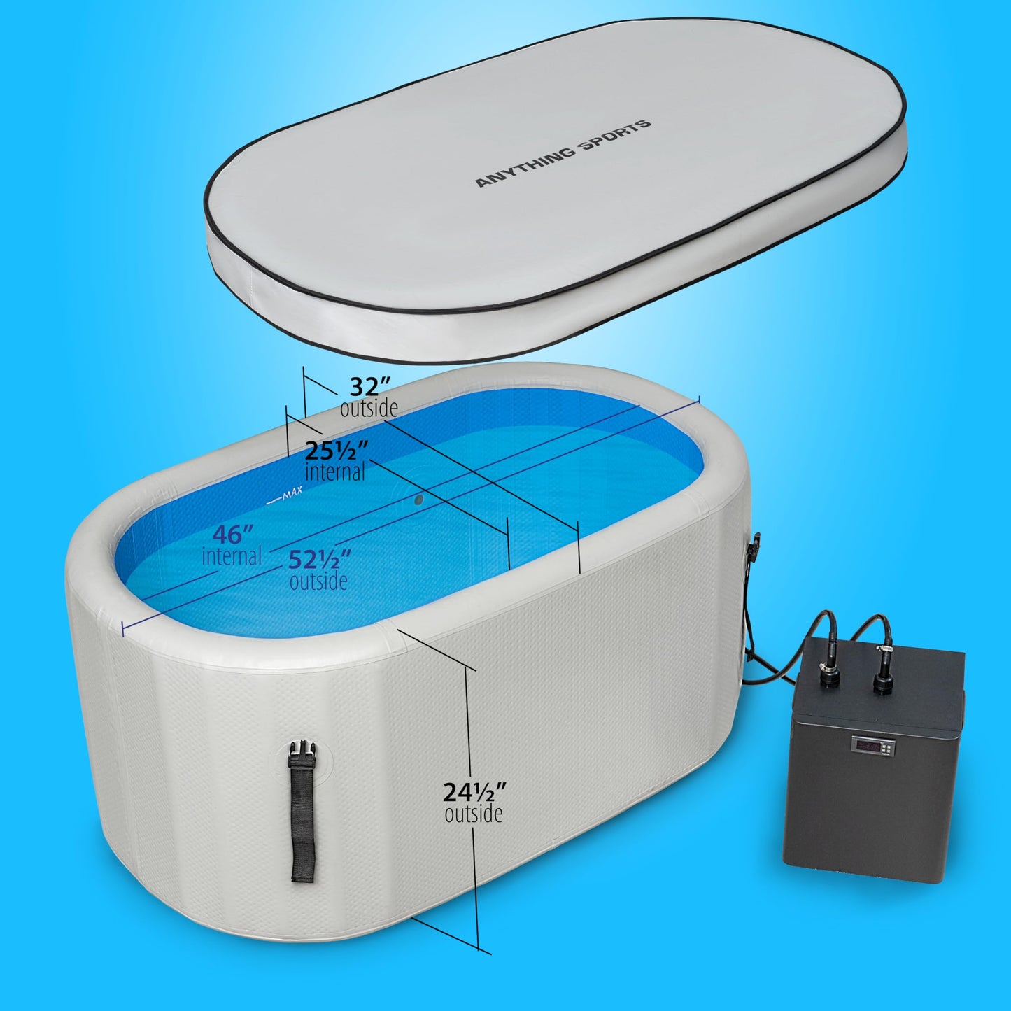 Polar Revive Inflatable Ice Bathtub With Chiller 2.0