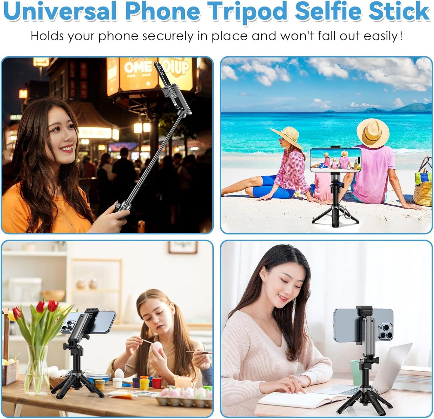 CloudValley 3-in-1 PocketFlex Mini Tripod with Zoom Control, Pocket Size Phone Holder Selfie Stick, [Compatible