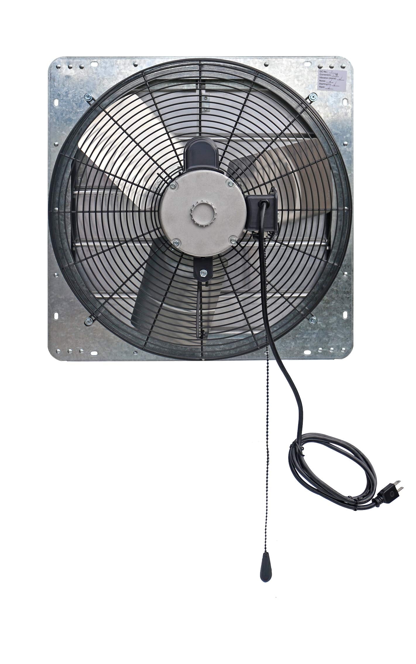 iLiving ILG8SF20V-T 20 inch Shutter Exhaust Attic Garage Grow, Ventilation Fan with 3 Speed Thermostat 6 Foot Long 3 Plugs Cord, 20" - Variable, 3368 CFM, 5000 SQF Coverage Area, Silver