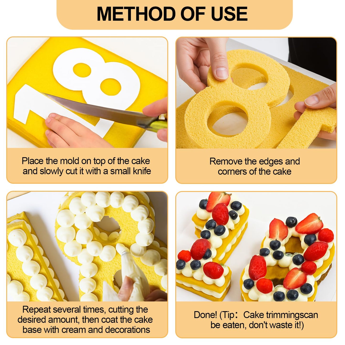 12 Inch Number Cake Mold Baking Forms Moulds,9 Pieces 0-8 Cake Number Stencils,Number Cake Pans,Flat Plastic Mold Numerical Templates Cutting for DIY Cakes/Cookies