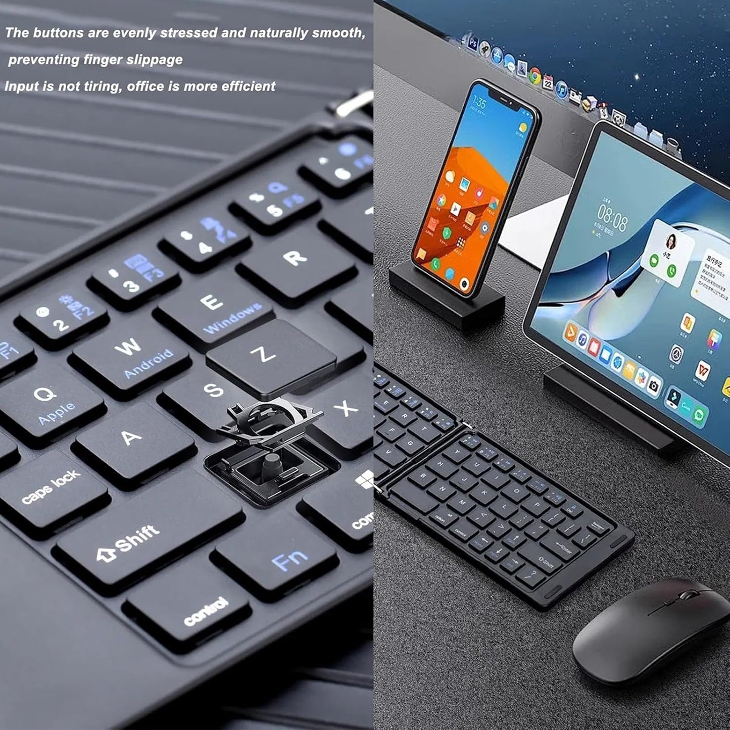 Tek Styz 511 Wireless Bluetooth Keyboard Compatible with Spice Mobile X-Life Pro Built-in Phone Holder/Stand-Ultra Slim