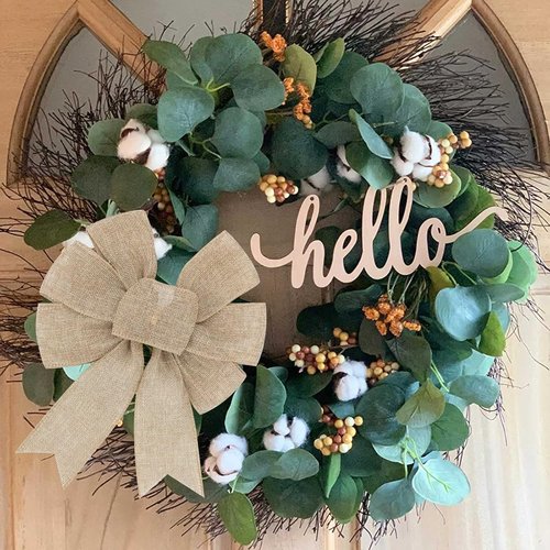 Burlap Wreath - Rustic Jute Bow Christmas Tree Topper Ornament | Perfect for Weddings & Holiday Decor