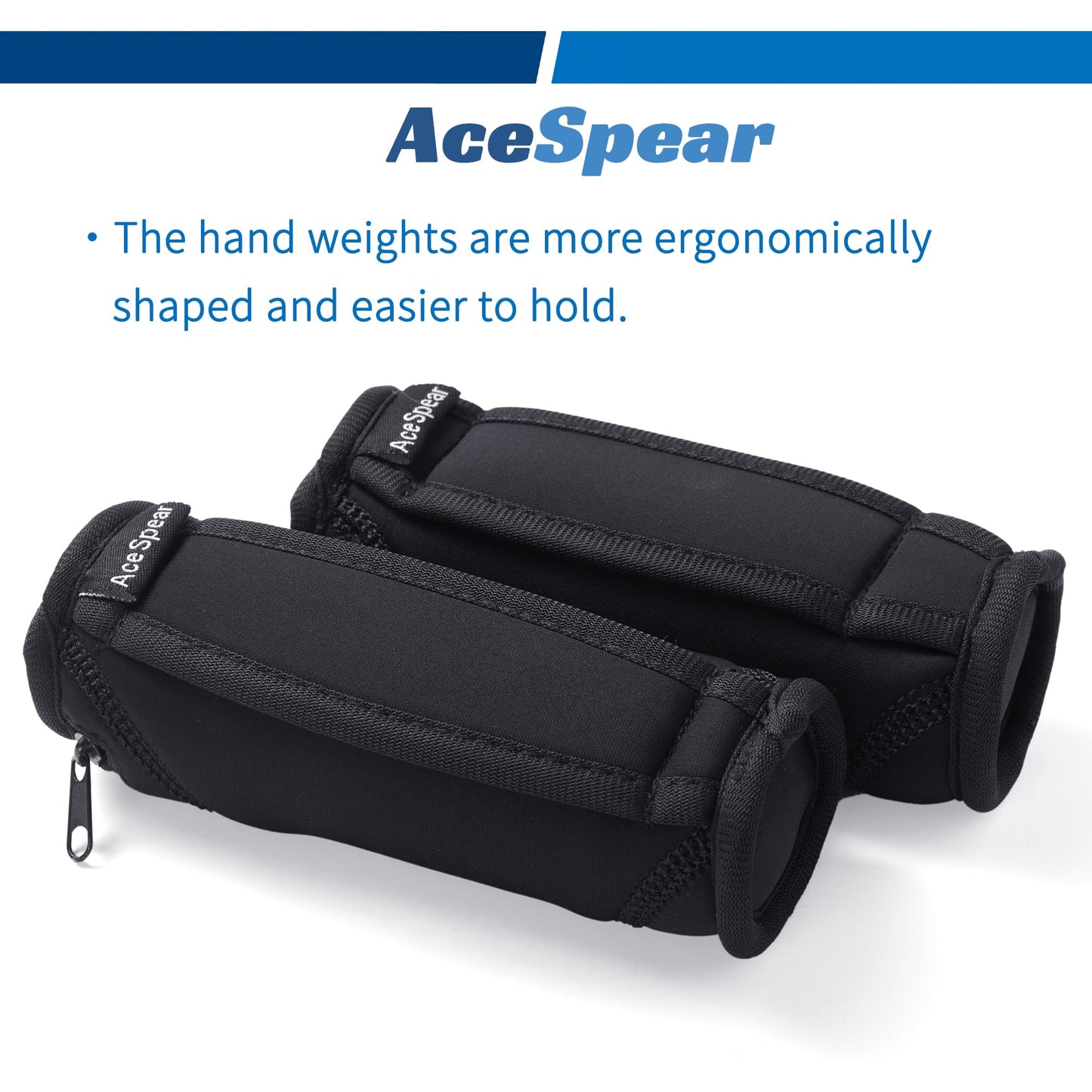 AceSpear Hand Weights for Women Men 1lb 2lbs 3lbs 4lbs Soft Dumbbells of 2, Detachable Walking Weight for Aerobics, Jogging, Running (2 lbs x 2, Black)