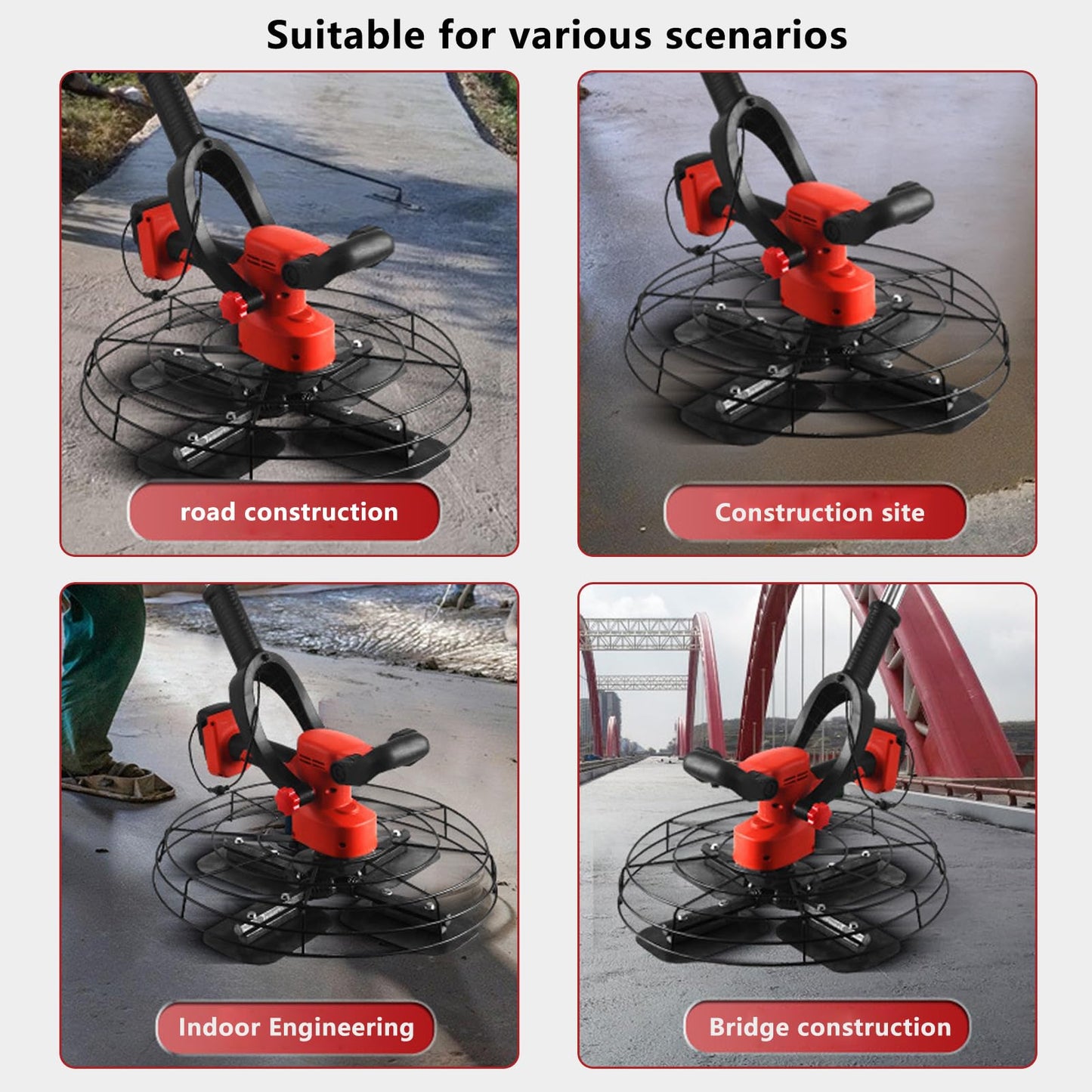 YHJLZNA Electric Concrete Trowel Machine,900W Electric Trowel Wall Smoothing Polishing Machine,Electric Plaster Mortar Cement Putty Trowel,for Compaction,Finishing, Polishing